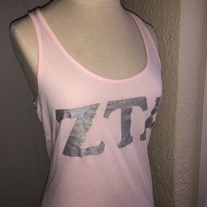 ZTA Zeta Tau Alpha Racerback Pink Tank Top